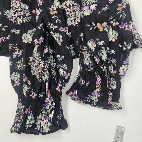 Rebecca Taylor Jewel Paisley 100% Silk Long Sleeve Blouse Size 4 - Picture 15 of 16